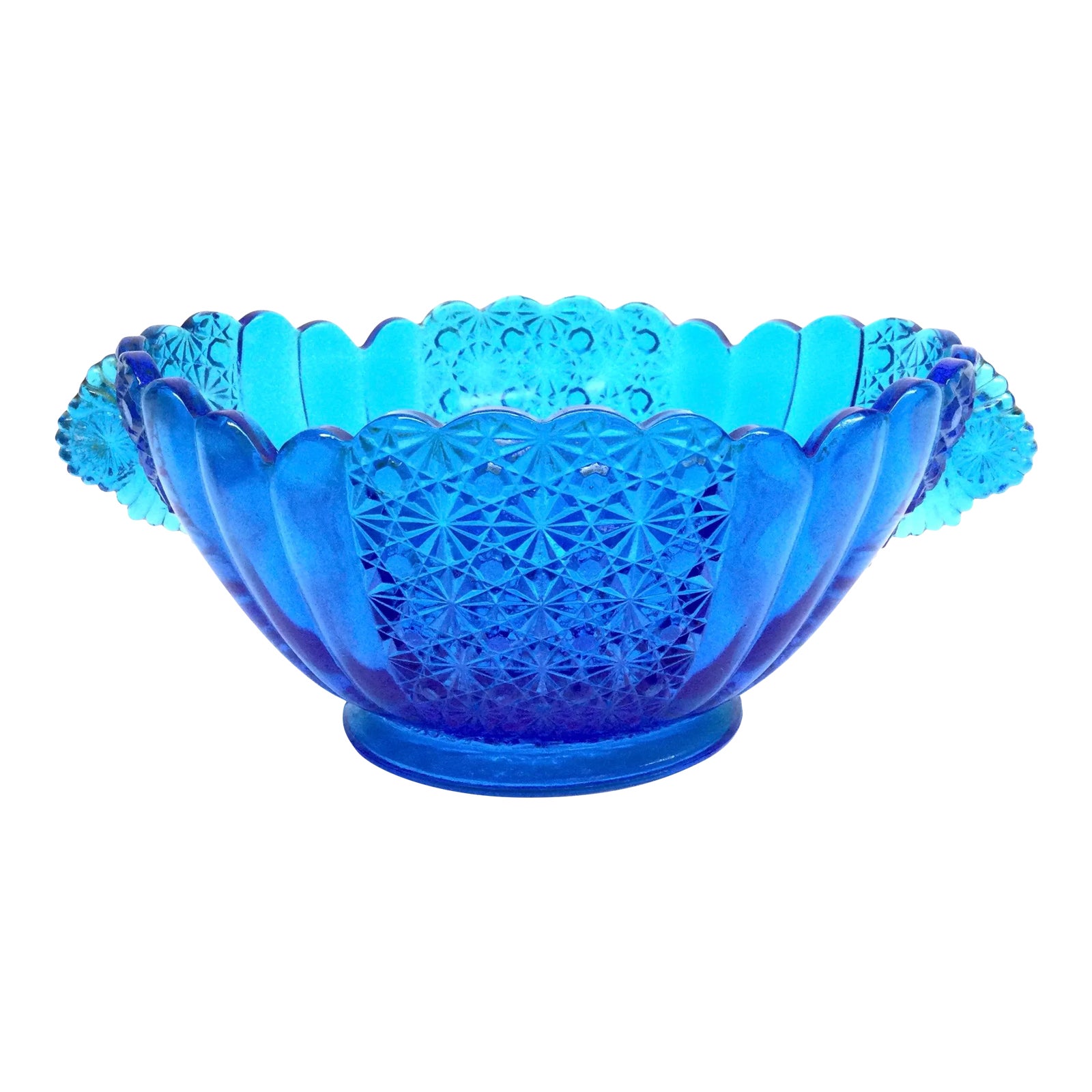 retro glass bowl fruit bowl Vintage Large vintage cut glass serving