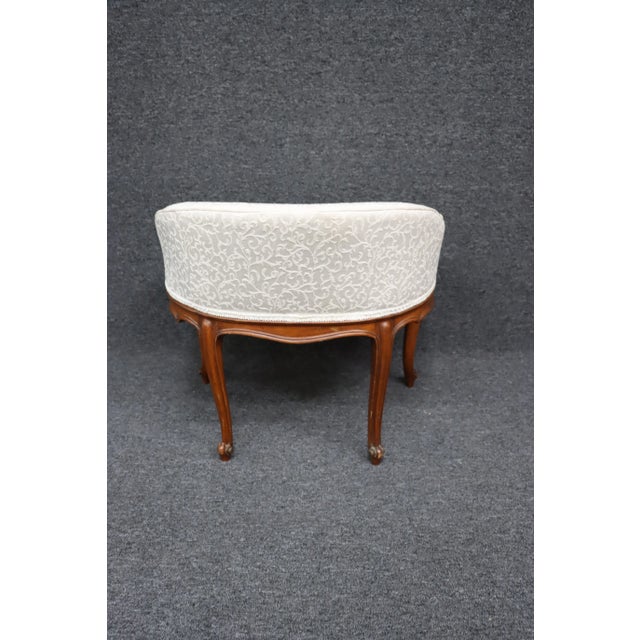 White Louis XV Style Walnut Vanity Bench For Sale - Image 8 of 8