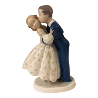 Mid 20th Century Bing and Grondahl Royal Copenhagen Kissing Couple For Sale