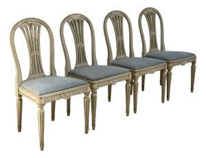 Gustavian Dining Chairs, Set of 4