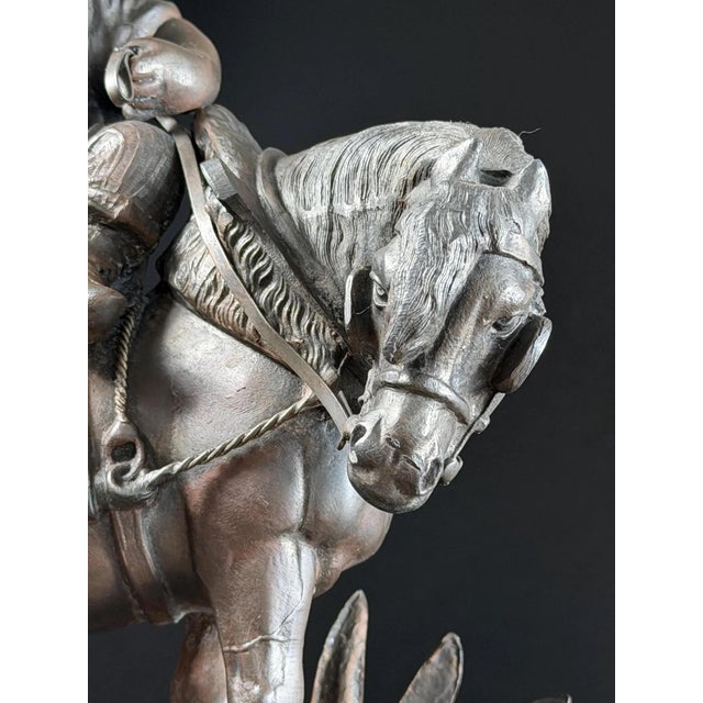 French Gilt-Bronze and Patinated Bronze Figural Mantel Clock with Equestrian Boy from Les Japy Fils, 1850s For Sale - Image 12 of 18