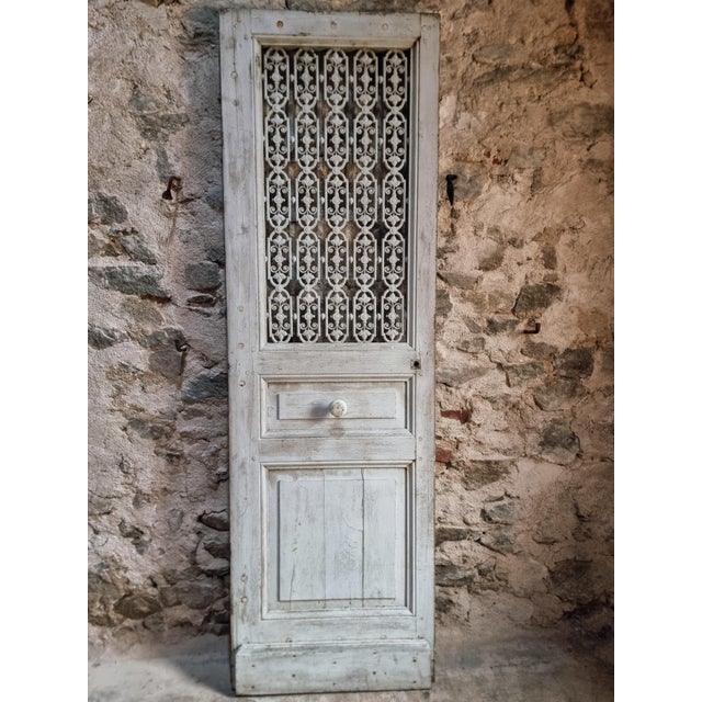 Antique Oak Front Door with Cast Iron Grill, 1890s For Sale - Image 6 of 18