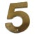 Vintage Brass 5” House Number 5 For Sale