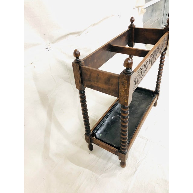 Antique Oak Umbrella Stand Carved With Basket Design Chairish