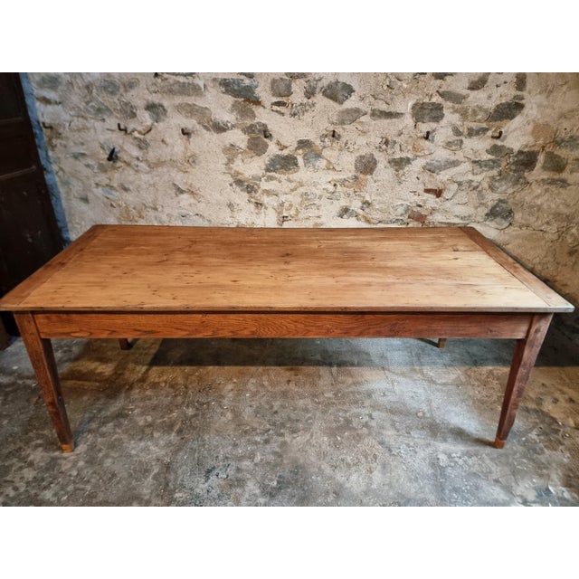 Antique French Farmhouse Dining Table in Oak and Pine with 3 Drawers, 19th Century For Sale - Image 18 of 18