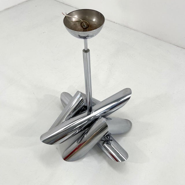 Chromed Structural Pendant Lamp by Oscar Torlasco for Stilkronen, 1960s For Sale - Image 9 of 10