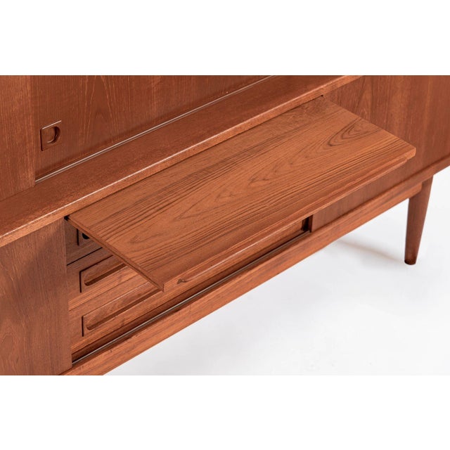 Mid-Century Danish Teak Tall Sideboard or Bar Cabinet by Johannes Andersen For Sale - Image 9 of 18