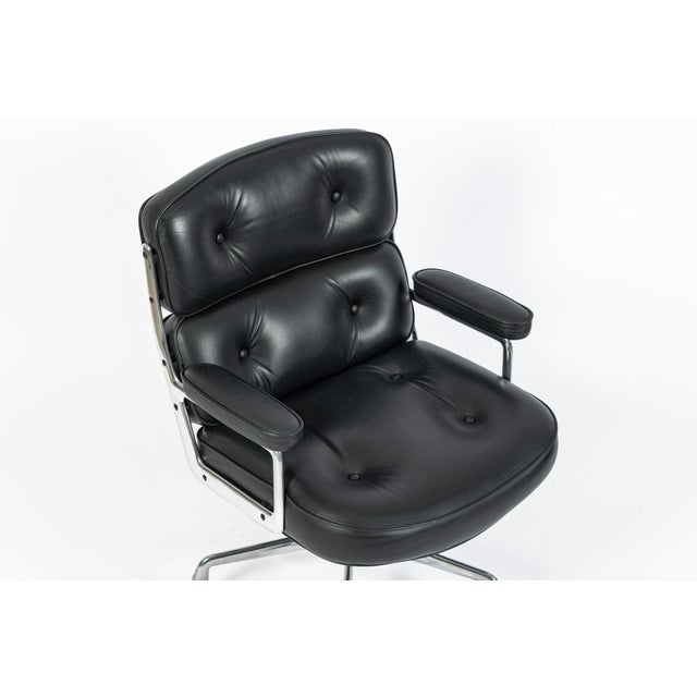 Eames Herman Miller Time Life Black Leather Office Chair 2017 For Sale - Image 9 of 14