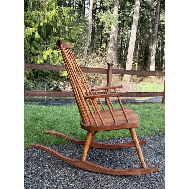 Vintage Thomas Moser Windsor Style Cherry Rocking Chair 1991 | Chairish