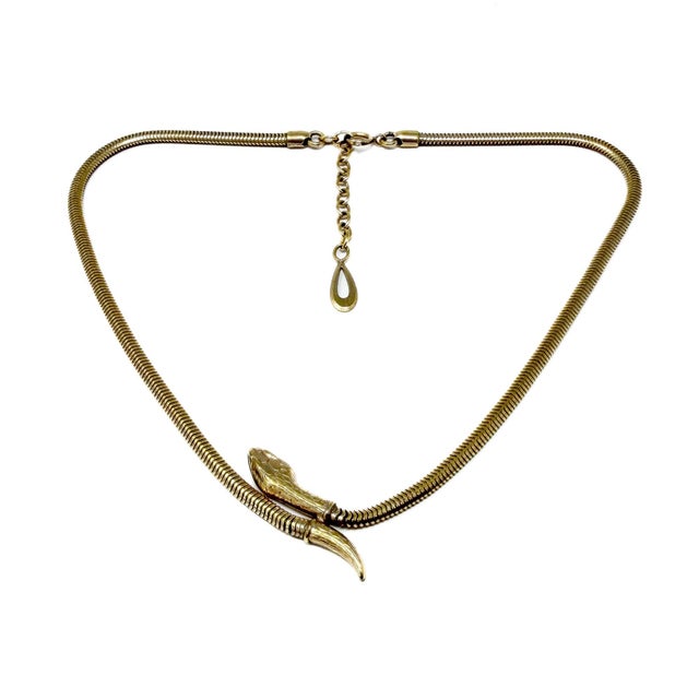 Vintage Gold-Plated Snake Necklace, 1950s For Sale - Image 6 of 9