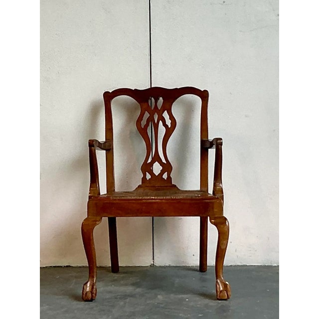 Paine Furniture Vintage Regency Paine Furniture Claw and Ball Fireside Chair For Sale - Image 4 of 6