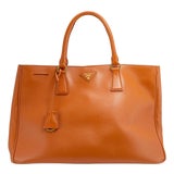 Prada Lux Galleria Saffiano Papaya Leather Large Tote Bag For Sale