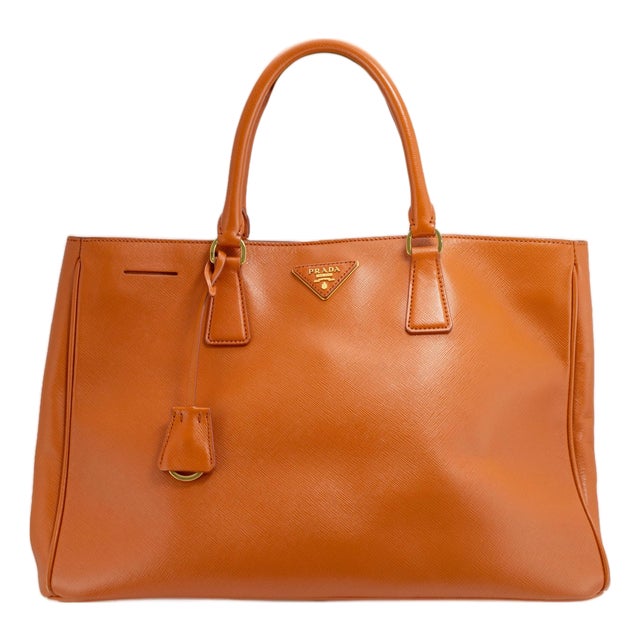 Prada Lux Galleria Saffiano Papaya Leather Large Tote Bag For Sale