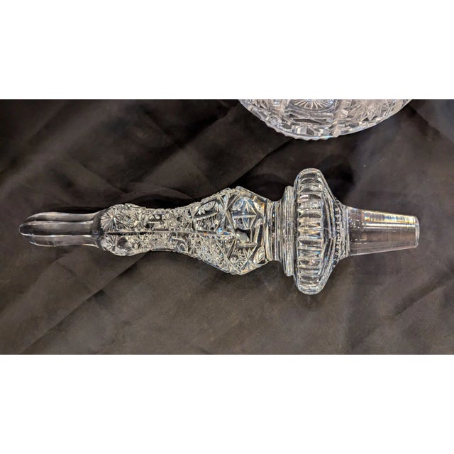 Glass Large 1980s Cut Crystal Decanter For Sale - Image 7 of 11