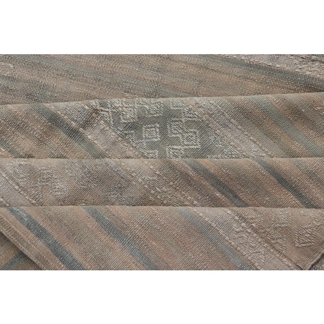 Vintage Turkish Gallery Kilim With Soft Sand, Pale Sage, and Powder Blue For Sale - Image 11 of 12
