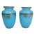 Pair of Baccarat Blue Opaline Agate Bud Vases With Gold Gilt For Sale