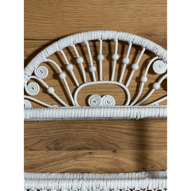 Vintage White Wicker Wall Shelve For Sale - Image 4 of 8