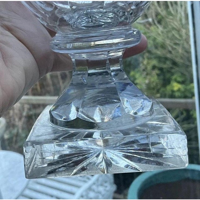 Georgian Anglo-Irish Cut-Glass Lidded Urns attributed to Waterford, 1820, Set of 2 For Sale - Image 13 of 15