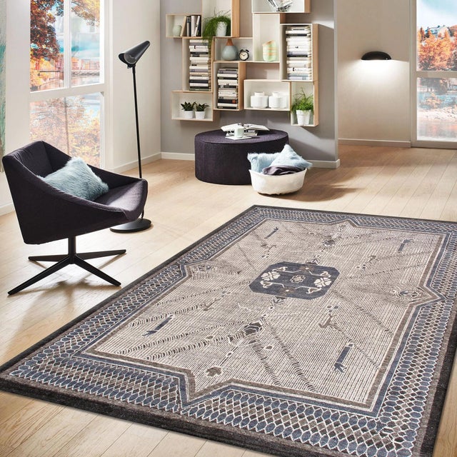 2020s Pasargad Home Khotan Ivory Wool Area Rug- 9' 3'' X 11' 6'' For Sale - Image 5 of 6