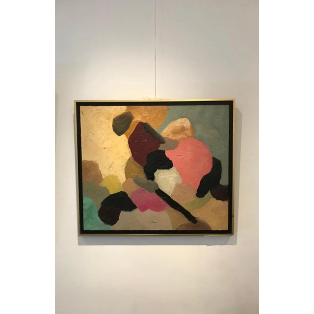 Swiss painter Artist born in 1915, says Franz Sti. Died in 1997. Work on canvas Black American box with gold borders 65 x...