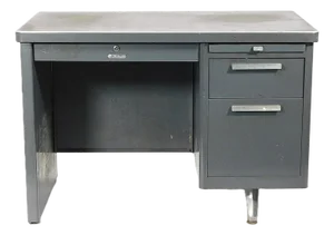 1950s Mid-Century Single-Pedestal Steelmaster Tanker Desk