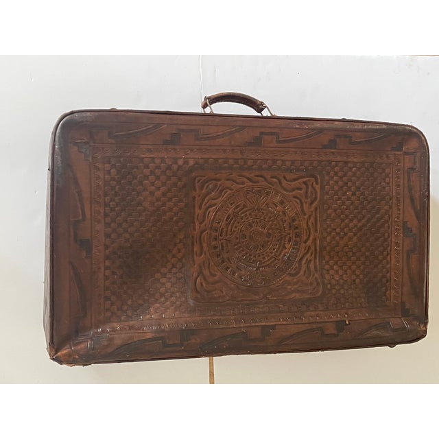 One of a kind antique American tooled leather with embossed eagle on one side and horoscopes signs on the other. Great...