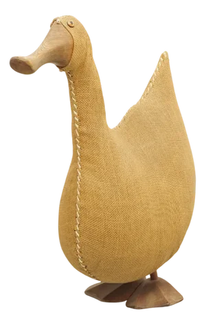 Stuffed Duck with Wooden Beak and Glass Eyes, 1960s