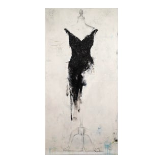 Andrea Stajan-Ferkul an Affair With Black Signed Mixed Media Painting on Canvas For Sale