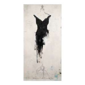 Andrea Stajan-Ferkul an Affair With Black Signed Mixed Media Painting on Canvas