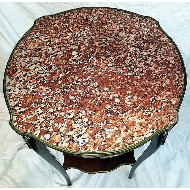 French Mahogany Marrble Top Side Table 19c For Sale - Image 4 of 8