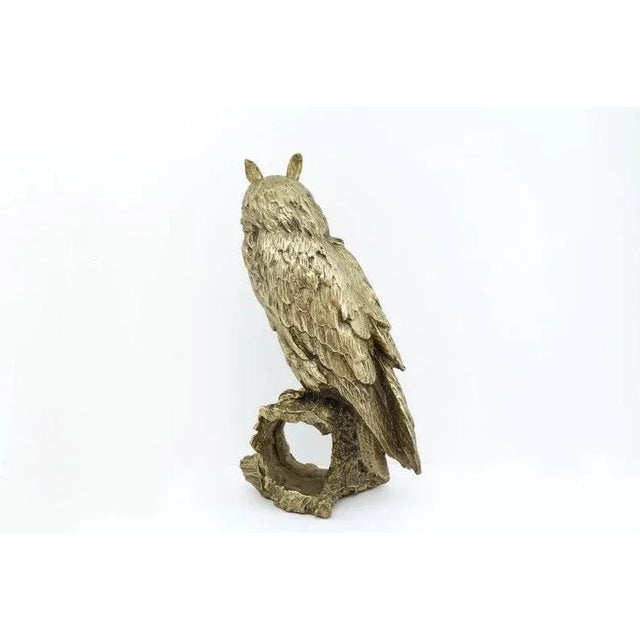 Late 20th Century Vintage Brass Owl Figurine For Sale - Image 10 of 12