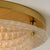 A high quality modern textured ice glass flush mounts by hillebrand, circa 1965. This flush mount is featuring a huge...