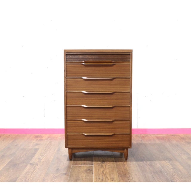 Mid Century Modern Vintage Dresser Chest of Drawers Tall Boy by White and Newton Danish Style For Sale - Image 9 of 12