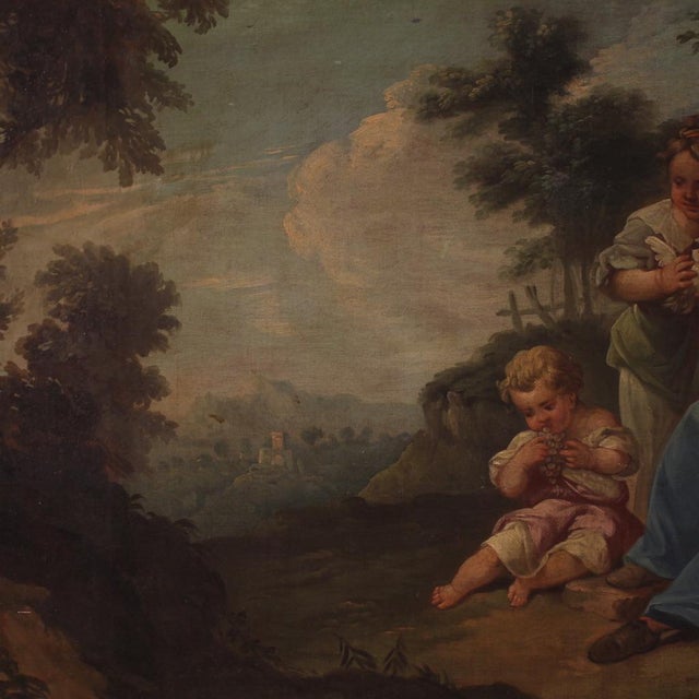 French Artist, Rococo Genre Scene, 1770, Oil on Canvas For Sale - Image 4 of 16