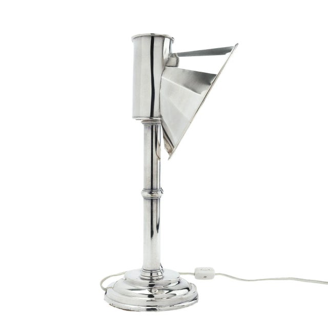 Metal English Sheffield Silvered Copper and Brass Pulpit Lamp, 1835 For Sale - Image 7 of 11