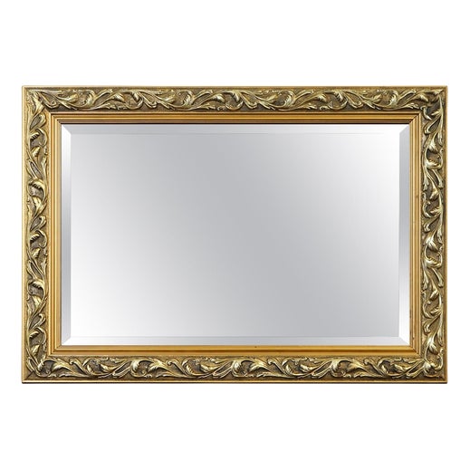 Vintage Cushioned Giltwood Bevelled Mirror For Sale