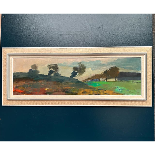 Lennart Hall, Abstract Landscape, 1960s, Oil Painting on Canvas, Framed For Sale - Image 17 of 18