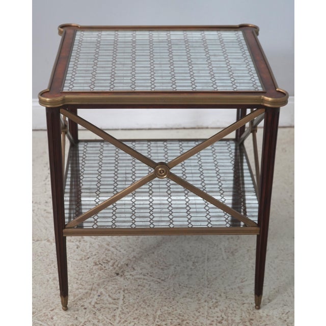 Traditional Theodore Alexander Directoire 2 Tier Mirror Top Table For Sale - Image 3 of 13