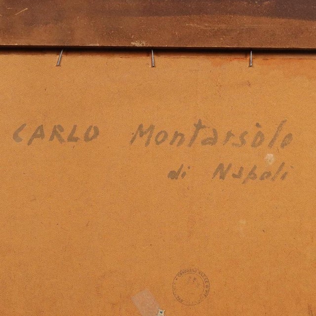 Carlo Montarsolo, Modern Painting,1956, Oil on Hardboard For Sale - Image 12 of 13