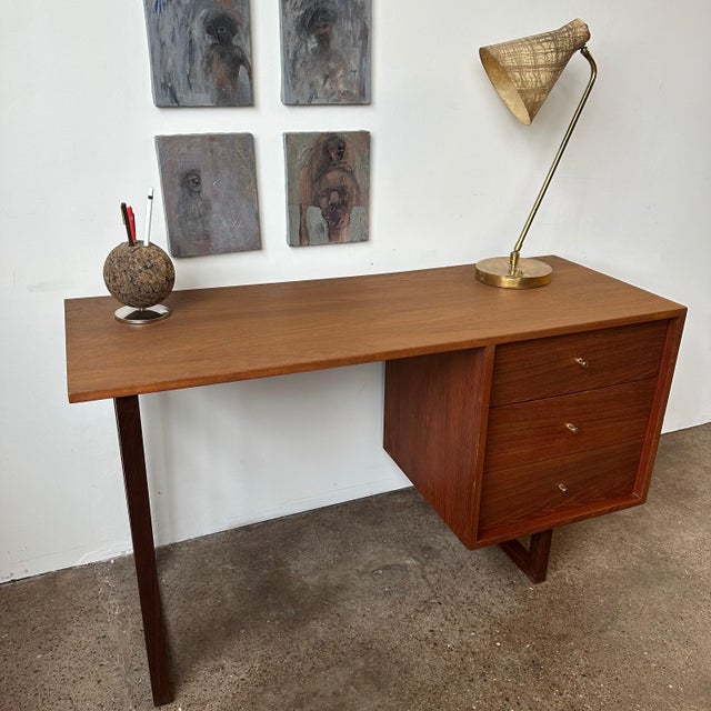 Rs Associates Danish Teak Writing Desk For Sale In Buffalo - Image 6 of 9