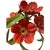 A charming, vintage tole floral arrangement. Features hand painted blooms in shades of red with yellow highlights and...