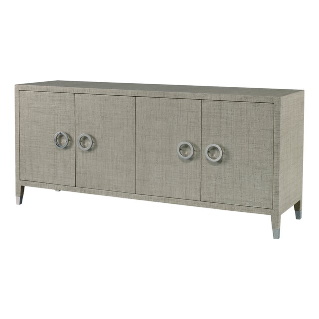 Century Furniture Charleston 4 Door Chest, French Grey For Sale