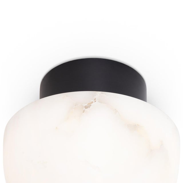 Traditional Regina Andrew Parker Alabaster Flush Mount, Oil Rubbed Bronze For Sale - Image 3 of 6