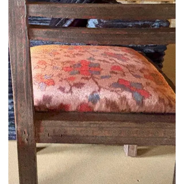 Mid Century Anglo Indian Style Decoupage Wood Dining Chairs With Patterned Paper and Lacquered Overlay For Sale - Image 14 of 16