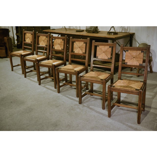 Rustic Oak Chairs, 1960s, Set of 6 For Sale - Image 9 of 14