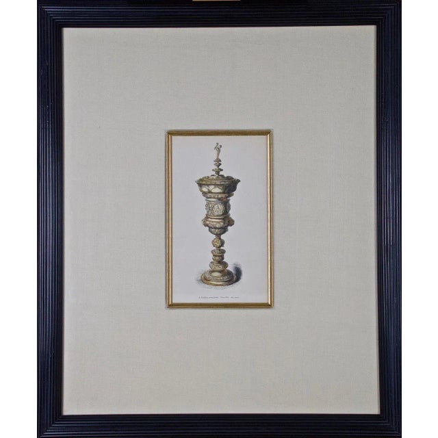 A Set of Two Hand-Colored Engravings of an Ancient Roman Vase and a Tazza (Cup), 1851 For Sale - Image 4 of 6