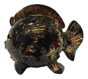 Vintage Mid-Century Black Goldfish Planter