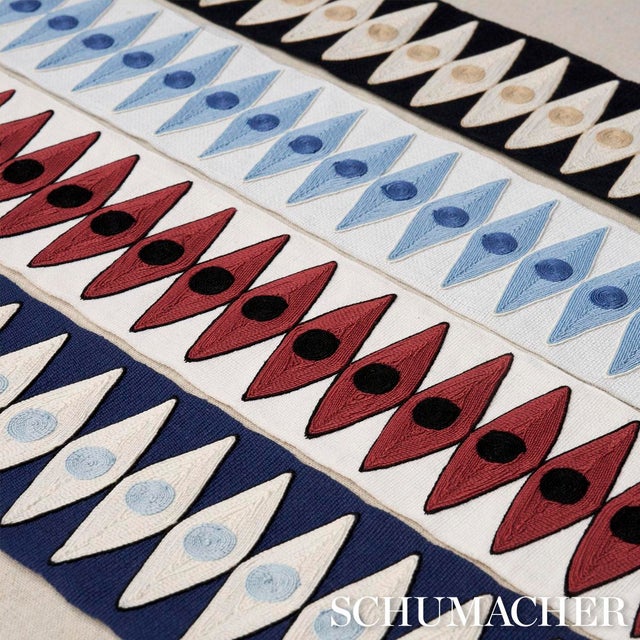 Schumacher SAMPLE - Schumacher x Mary Mcdonald Backgammon Tape In Red For Sale - Image 4 of 4