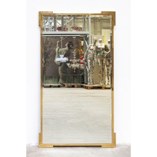 Vintage Mirror with Gold Brass Frame, 1960s For Sale - Image 6 of 7