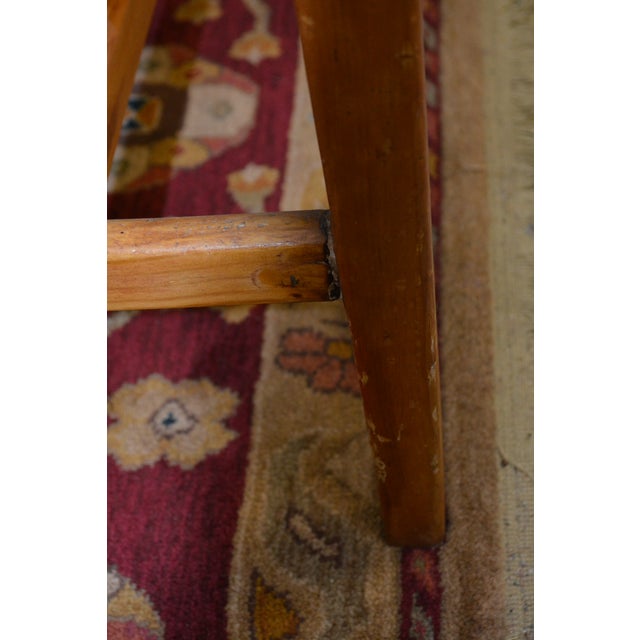Antique Rustic Pine Work / Side Farmhouse Kitchen Table With Long Drawer For Sale - Image 12 of 18